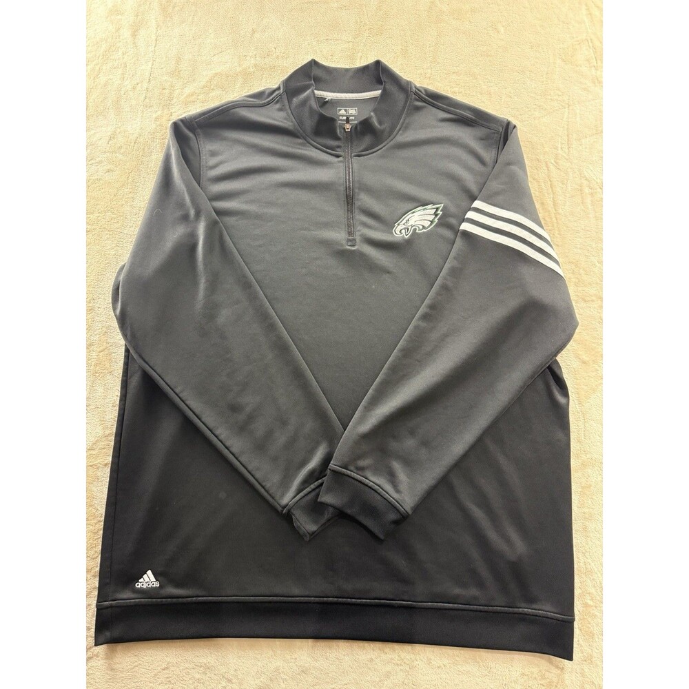 Adidas Climalite 1/4 Zip Black Phila. EAGLES Classic Golf Pullover Size 3XL